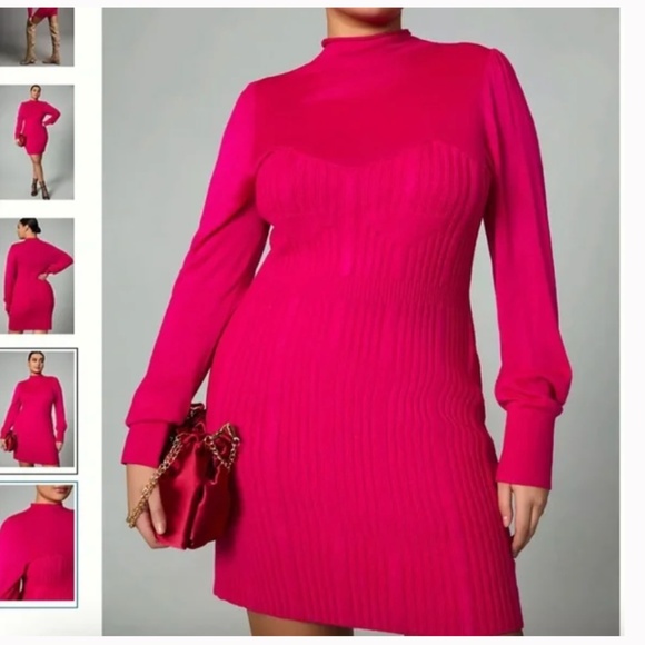 Turtleneck Sweater Hipster Hippie Art Chic Glam Romantic Sexy Sweetheart Dress - Picture 5 of 9